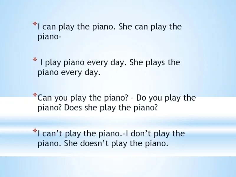 Write the negative i play the piano. I can Play the Piano. Can Play the Piano. Play the Piano перевод. Can Play или can Plays.