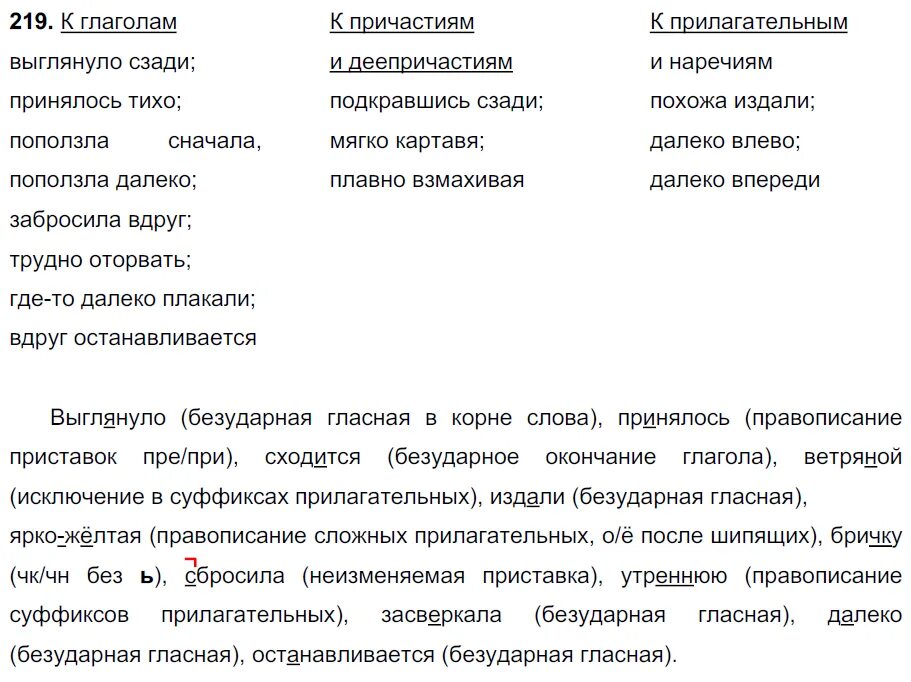 Русский язык вторая часть упражнение 219. Русский язык 7 класс упражнение 219. Упражнение 219 по русскому языку 5 класс.