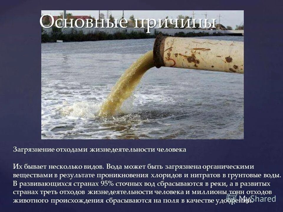 Отчего загрязняется вода