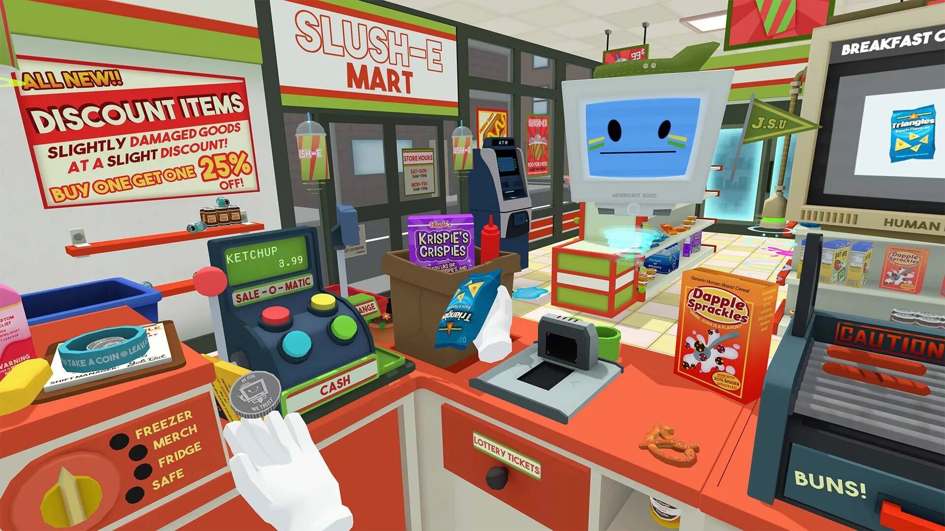 Симулятор работает. Симулятор магазина вр. игра job simulator. симулятор кассира. job simulator vr.