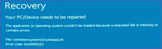 Ошибка 0x00000040 revocation status unknown. Ошибка 0xc0000225. missing operating system при загрузке. a required device isn&#039;t connected or can&#039;t be accessed 0xc0000225.