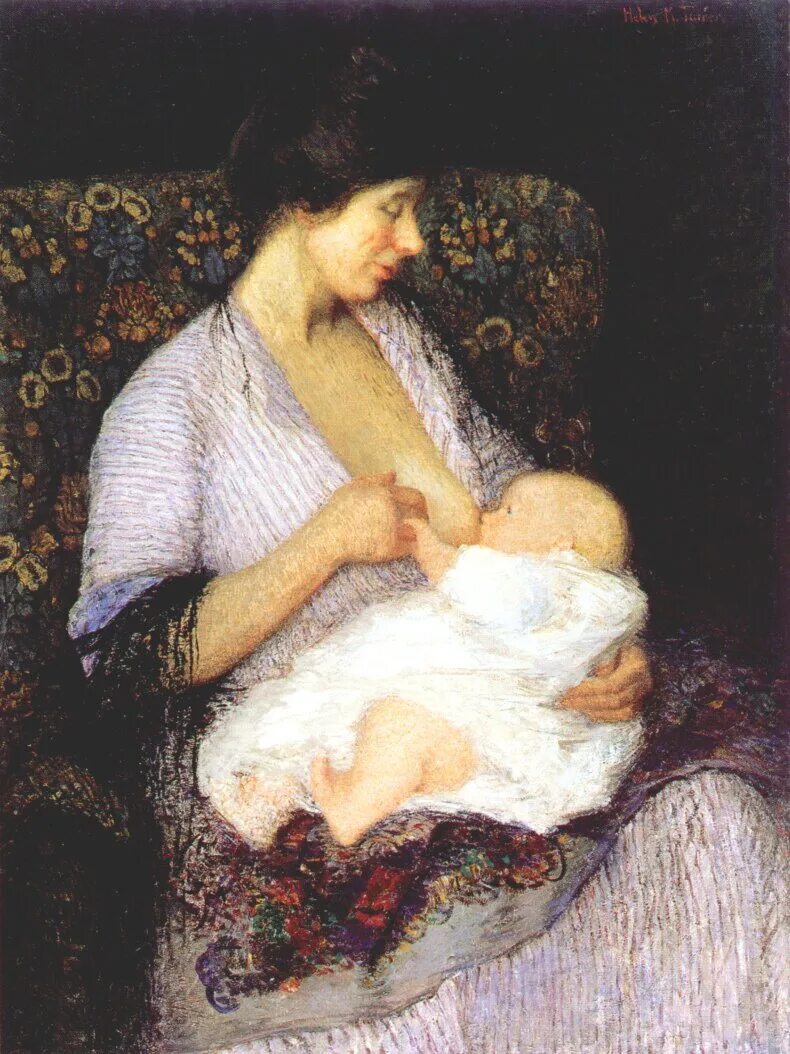 Helen m. Turner (Хелен м. Тернер) (1858–1958). Helen Maria Turner (1858-1958). Ренуар мать и дитя. Мужчины кормят грудью ребенка