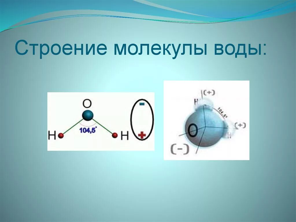 Особенности строения связанной воды. Строение молекулы воды химия 9 класс. Строение молекулы воды. Сторонние молекулы воды. Пространственное строение воды.