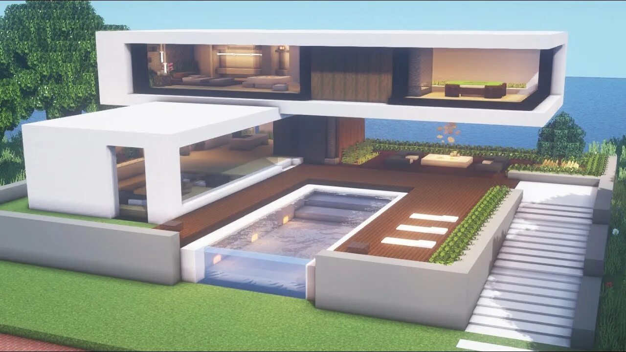 Minecraft modern house tutorial