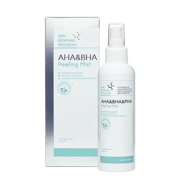 Пилинг для лица с bha кислотами. Mizon aha &amp; bha peeling mist. pha пилинг. пилинг аха. пилинг с aha и bha кислотами.