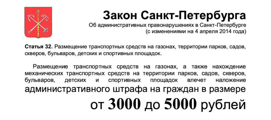 Об административных правонарушениях в санкт петербурге. Парковка на газоне статья. Закон СПБ. Объявление о запрете парковки на газоне. Объявления о парковке на газонах.