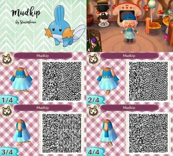 Animal Crossing New Leaf qr code cute mudkip hydropi dress outfit blue wa.....