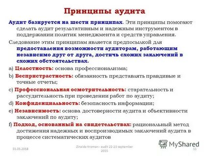 Профессиональные принципы аудита
