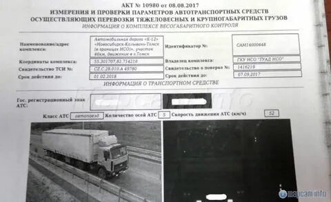 Проверка штрафов весового контроля