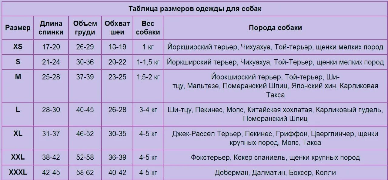 Таблица размеров одежды для собак мелких пород. Размерная сетка одежды для собак мелких пород. Размерная таблица для собак мелких пород. Размеры комбинезонов для собак таблица.