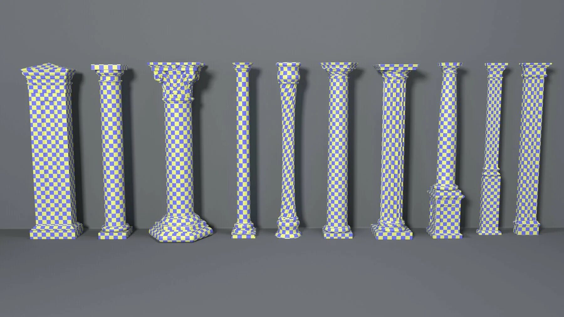 Columns js. 3d rostral columns. alexander column 3d model.