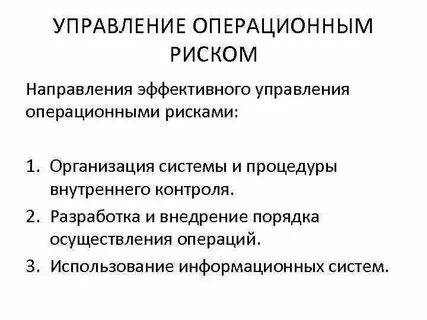 Система управления операционный риск