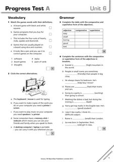 Прогресс тест юнит 7 7 класс