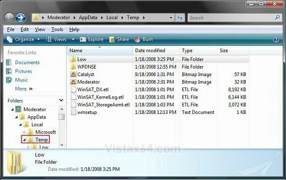 Папка Temp. Папка WINSAT В папке Temp. Папка local. .Ses в папке Temp. Windows appdata local temp