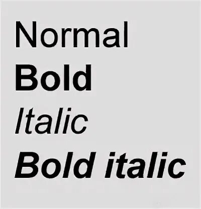 Font style italic bold
