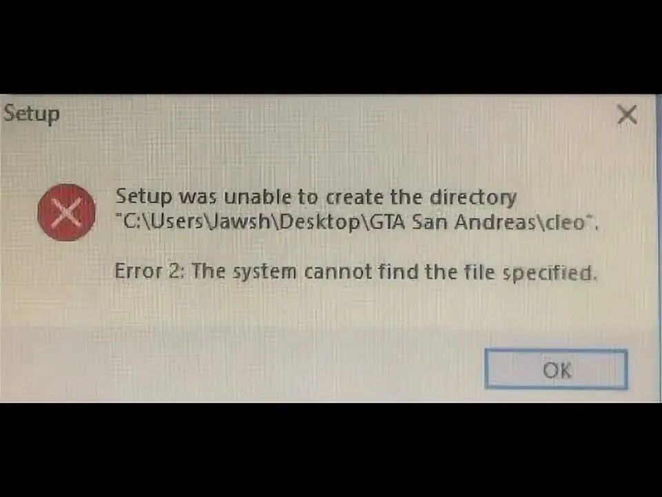 Setup was unable to. Setup was unable to