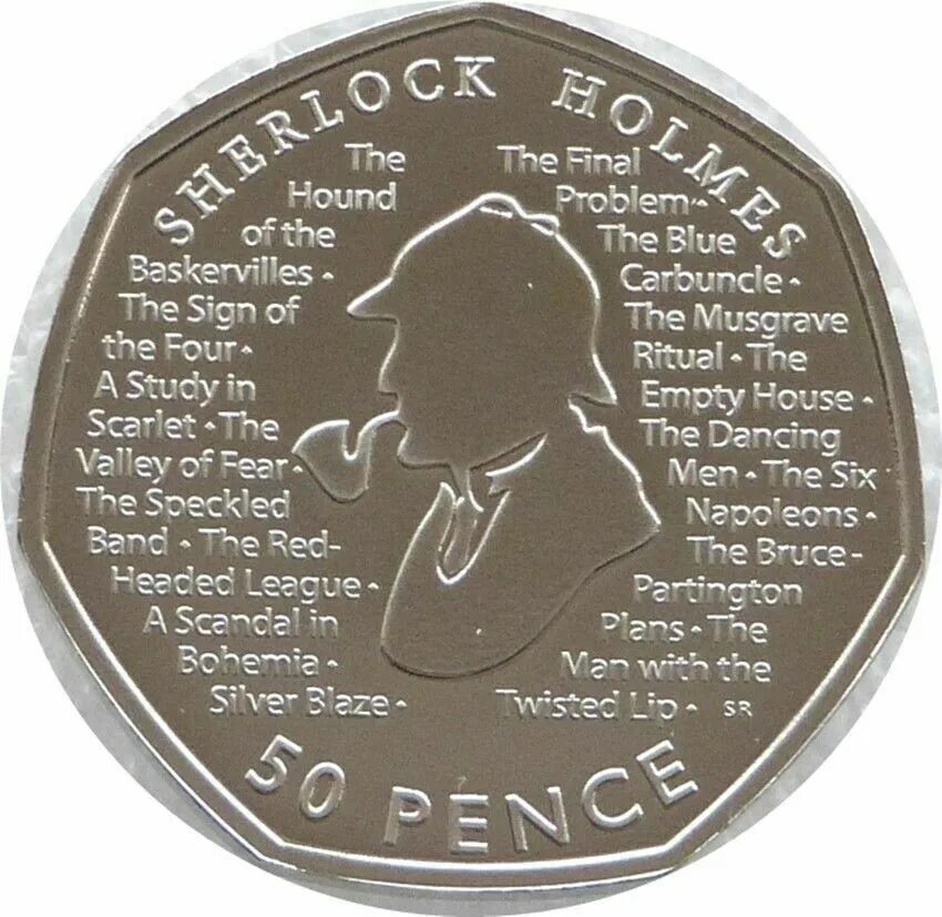 50 p s i. Монеты с Шерлоком Холмсом.