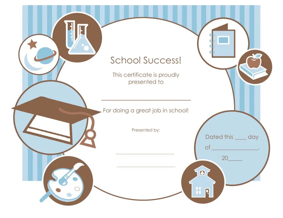 School Diploma. Certificate School Template. Elementary School Diploma.