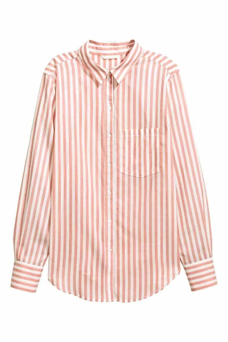 Розовая рубашка в полоску. Logg h&m рубашка. Рубашка HM logg. H&M рубашка 0689365.