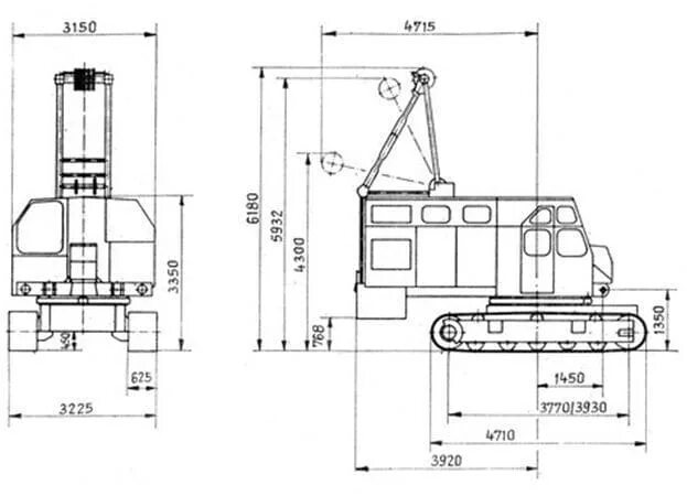 Рдк численность. Кран РДК 250 габариты. Габариты автокрана РДК-250. Кран РДК 25 габариты. Кран гусеничный РДК-250-2.