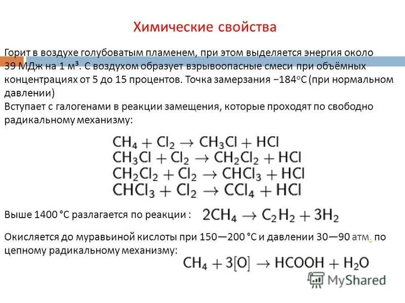 Взрывоопасная смесь метана