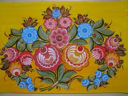 Городецкая роспись цветов