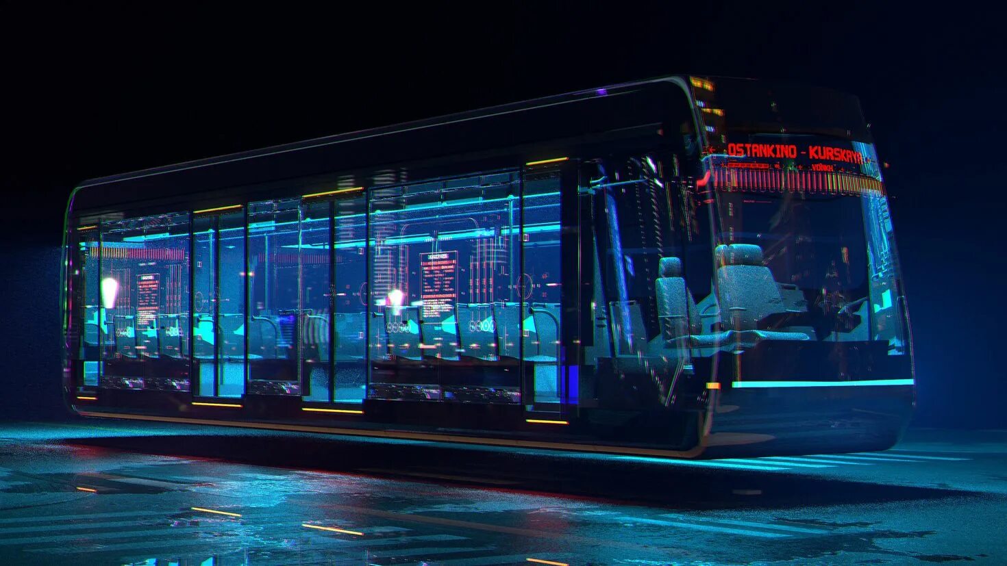 Автобус темноты. Автобус с подсветкой. кибер автобус. cyberpunk автобус. автобус будущего неон.