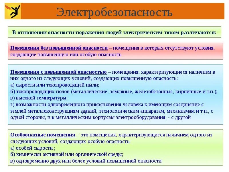 Сколько условий работ по степени электробезопасности