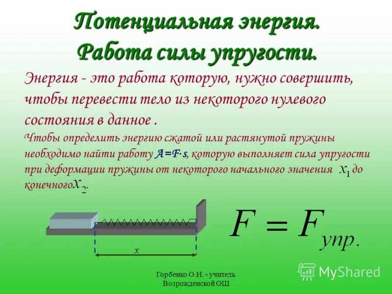 Работа силы это. Формула для расчета работы силы упругости. Формула для нахождения работы силы упругости. Работа силы упругости. Работа силы упругости формула.