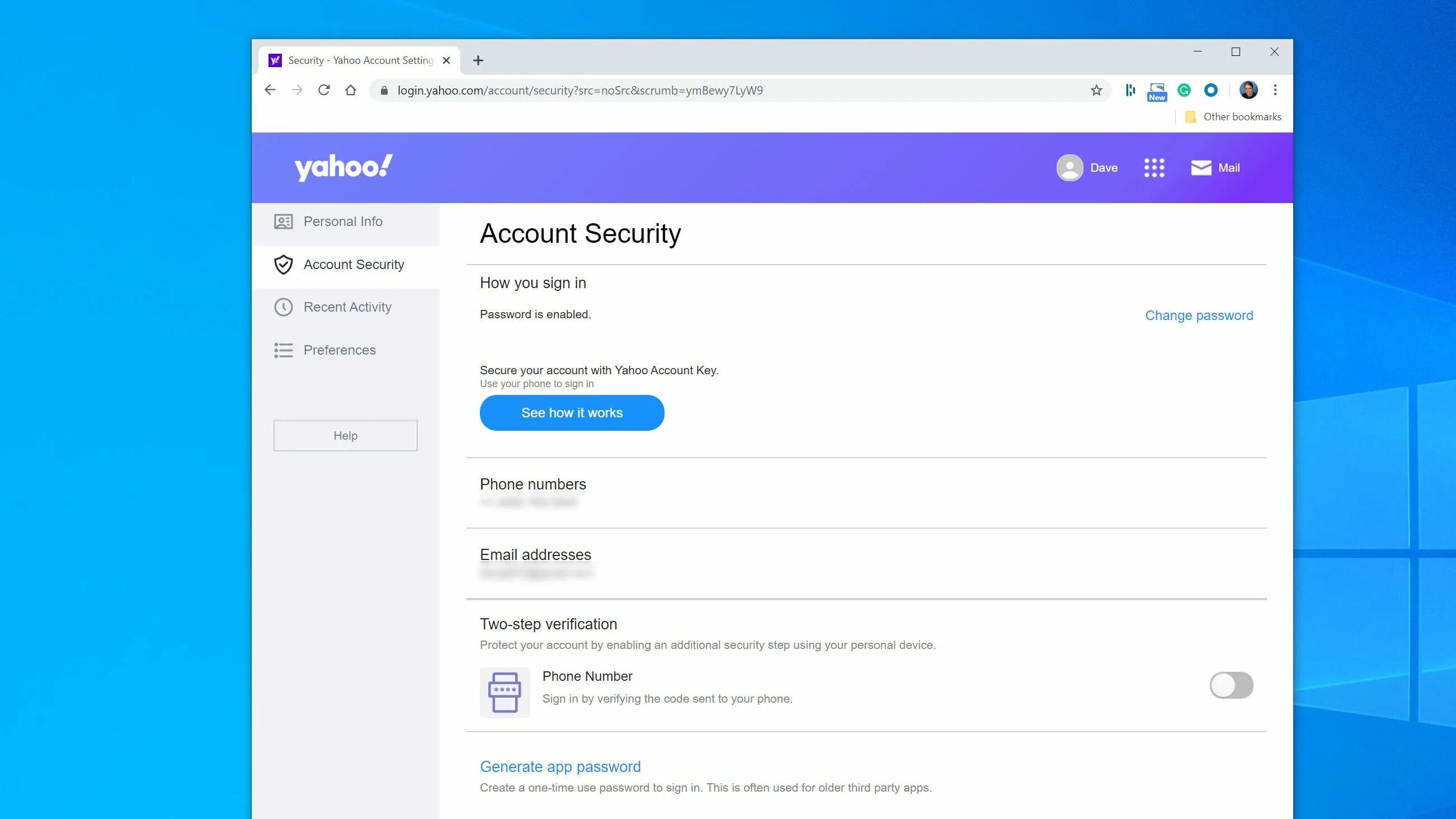 Password application. Account Security. Как на yahoo поменять пароль. Yahoo mail app. Как изменить язык в yahoo.