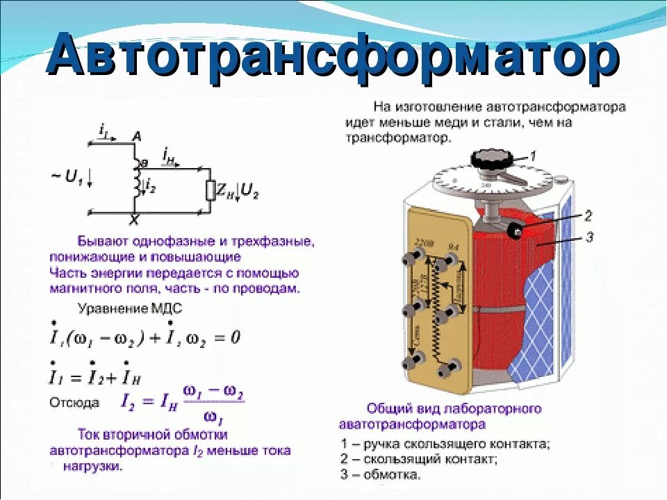 Трансформатор является повышающим. Схема автотрансформатор силовой трансформатор. Трёхфазный автотрансформатор схема подключения. Устройство и принцип работы автотрансформатора. ЛАТР трехфазный схема.