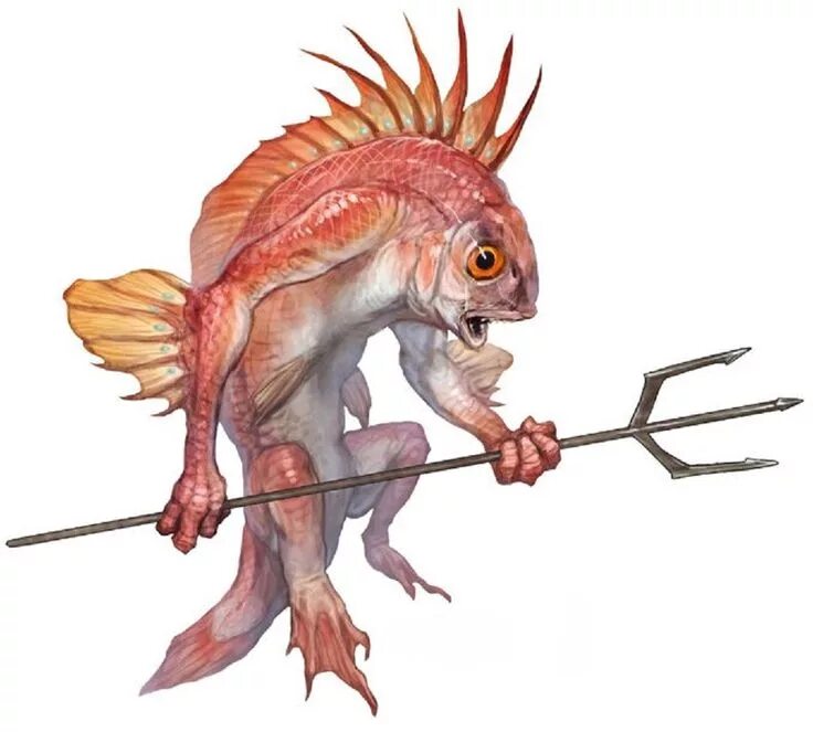 Fish creature. Мурлок арт ДНД. Locathah DND. Рыба МУТАНТ Мурлок. Морские мутанты фэнтези.