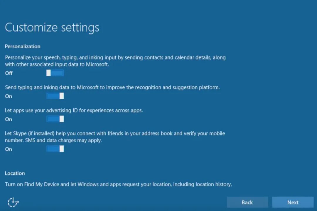Windows customize