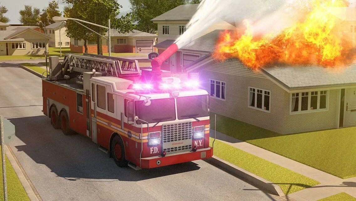 Включи игру пожарных. Емергенси 2015. Пожарная машина на пожаре. Симулятор пожарной машины. Пожарная машина тушит.
