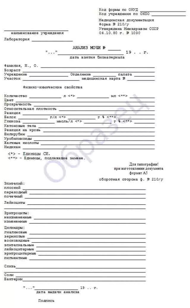 Общий анализ мочи направление бланк образец. Форма 210/у направление на анализ. Бланк на анализ мочи нормальные показатели. Направление на общий анализ мочи беременной образец.