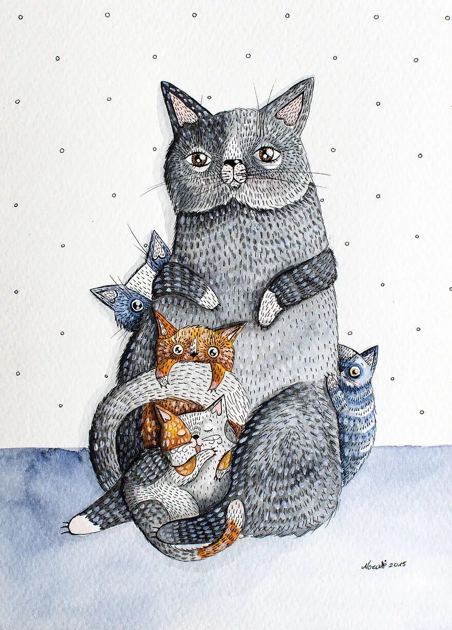 Кот иллюстрация. Norvile dovidonyte. норвиль художница. котики художницы норвиль. янис норвиль.
