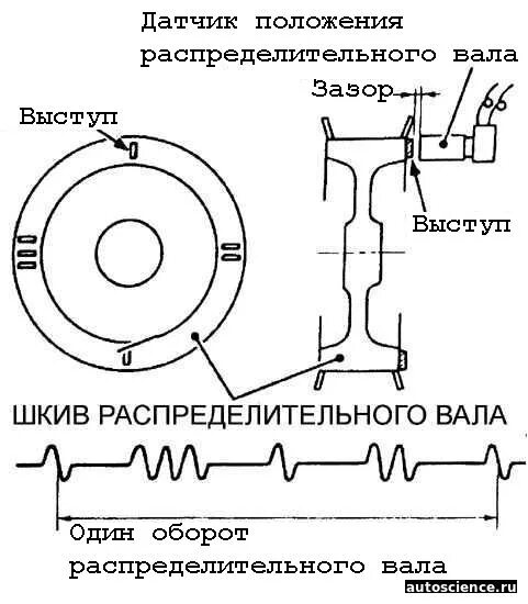 Схема считывания датчика распределительного вала. Датчик положения коленвала и распредвала схема конструкция. Схема устройства датчика положения распредвала. Схема датчик положения распределительного вала ВАЗ. Зазор датчика холла