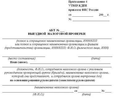 Заключение налоговой проверки