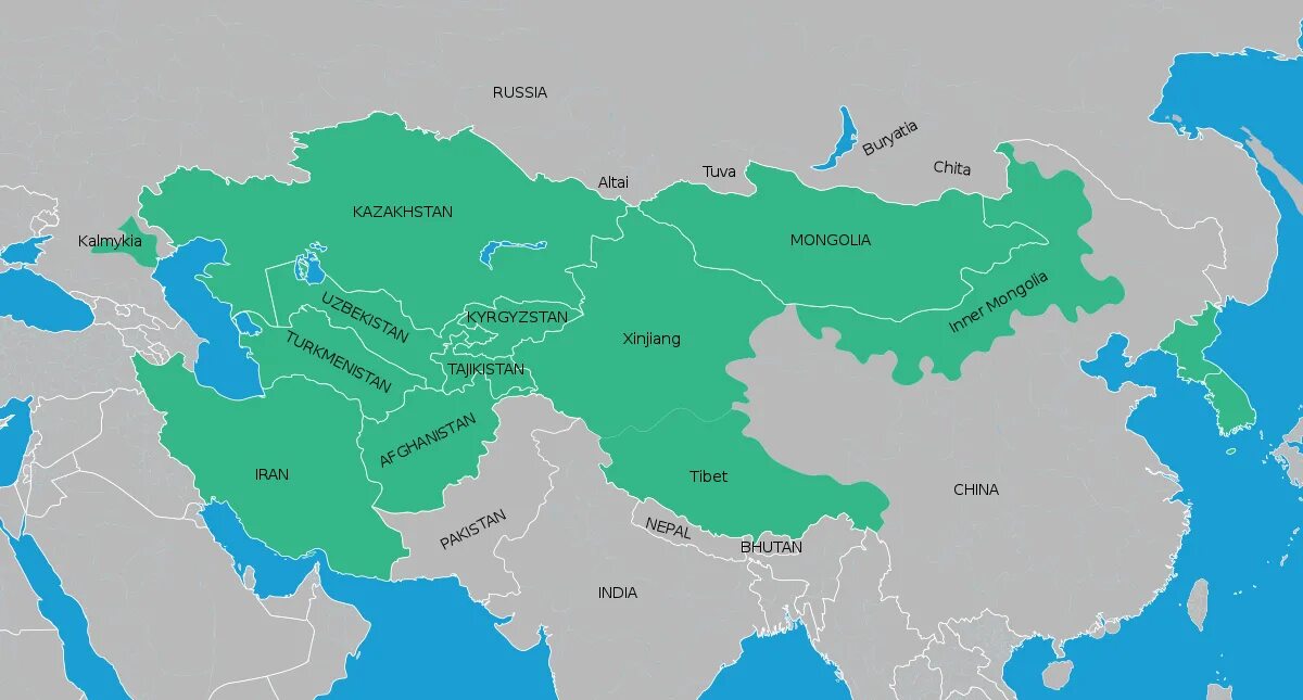 Карта азии со странами. Центральная азия азия. Политическая карта азии 2022. Ч азии. Политическая карта азии без названий стран.