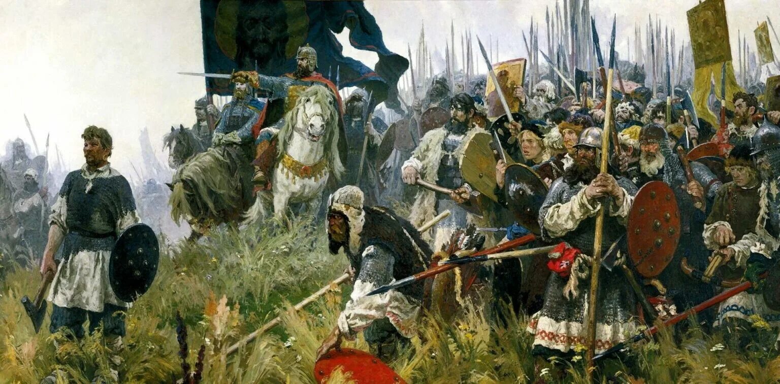 Картина перед боем. Куликовская битва разгром орды. 1380 Год Куликовская битва русская тяжёлая конница. Андрей Рублев Куликовская битва. Войско татар на Куликовом поле.