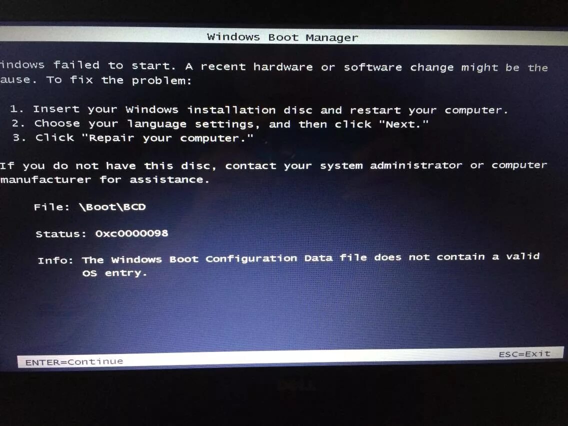 Ошибка загрузки windows 7. Windows Boot Manager загрузка. Ошибка загрузки Windows. Ошибка загрузчика. Код ошибки 0xc000000f при загрузке компьютера.