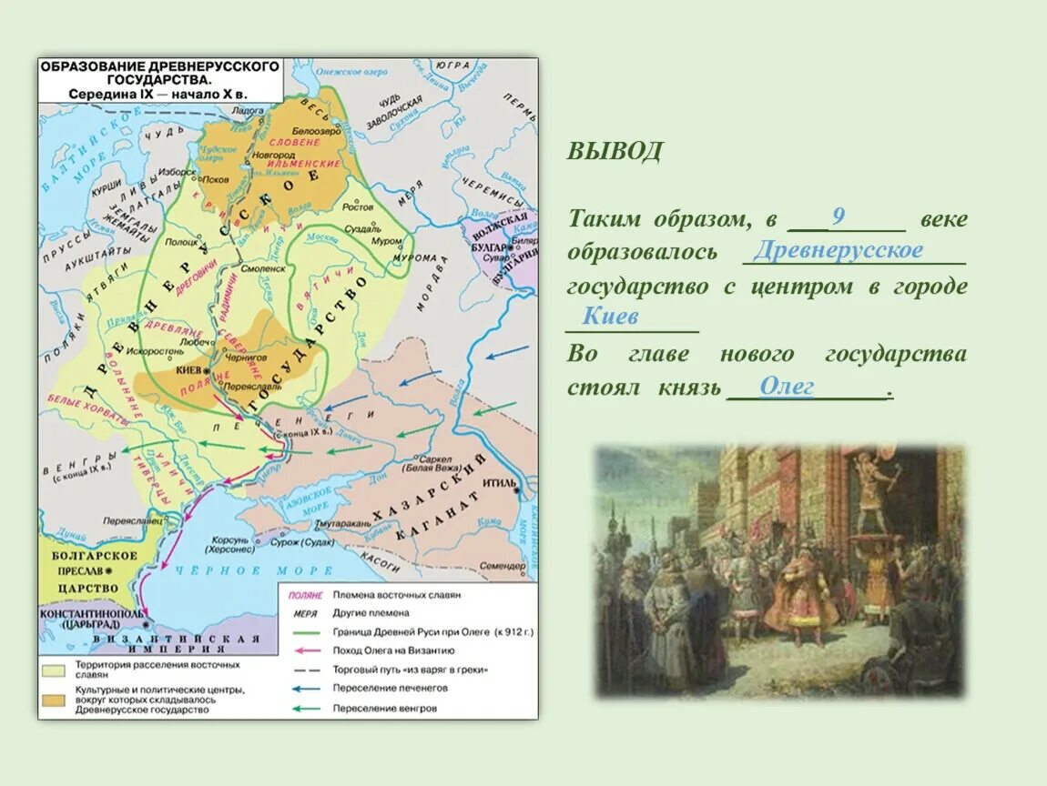 Карта образование древнерусского государства 6 класс. Формирование древнерусского государства карта. Становление древнерусского государства. Создание древнерусского государства карта.