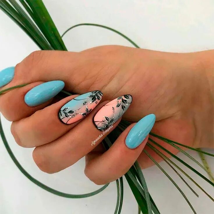 Маникюр апрель 2024 фото. Дизайнерские ногти. Красивый дизайн ногтей. Весенний маникюр на овальные ногти.