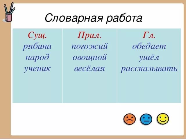 Сущ гл прил. Сущ гл. Прил гл прил сущ. Слова сущ гл прил. Имя существительное к слову работать