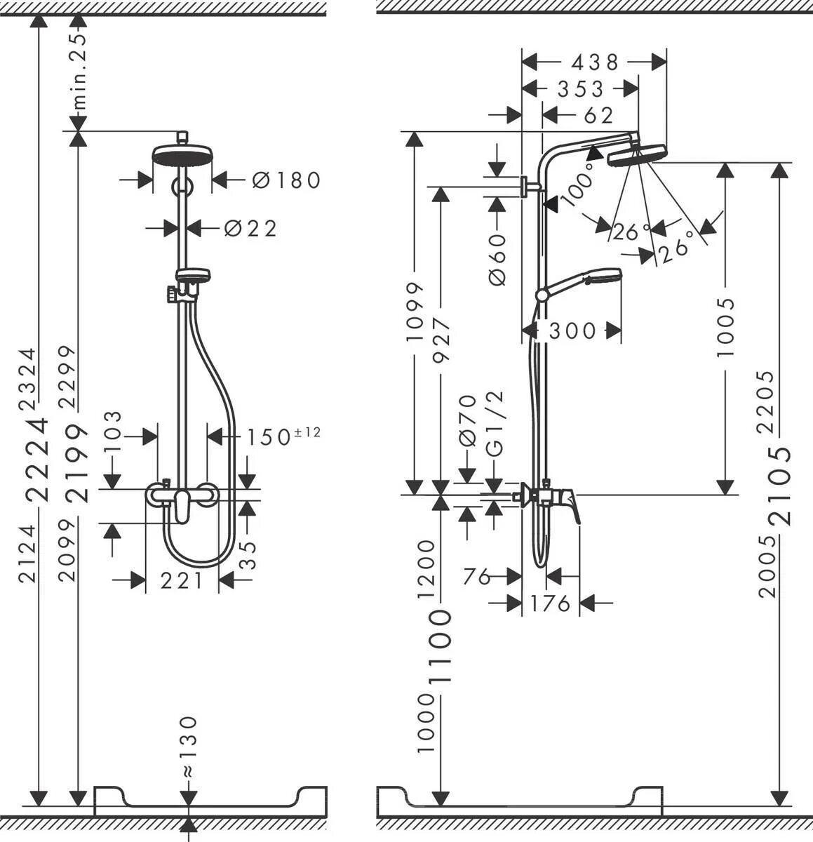 27264400 Hansgrohe. Душевая стойка Hansgrohe Crometta 160 1jet Showerpipe 27266400. Hansgrohe Crometta Showerpipe 160 1jet душевая система с термостатом,хром/бел 27264400. Crometta 160 1jet схема. Высота крана от ванны