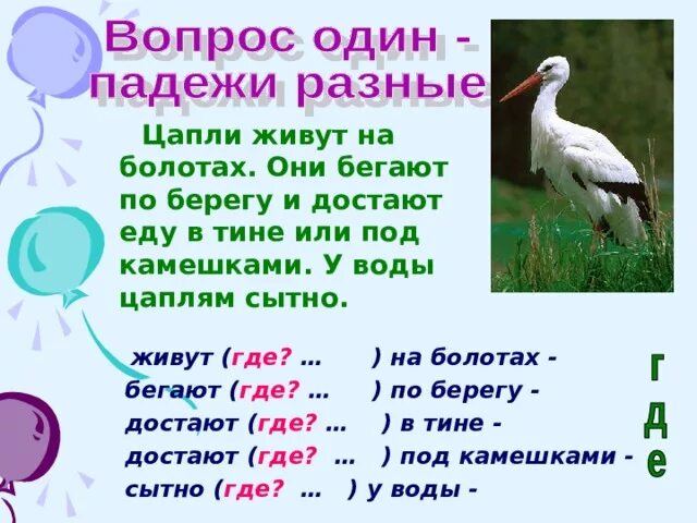 Болото составить слова. Цапля живет на болоте. В болоте падеж. Падеж слова болоте. Какой падеж у имени существительного болото.