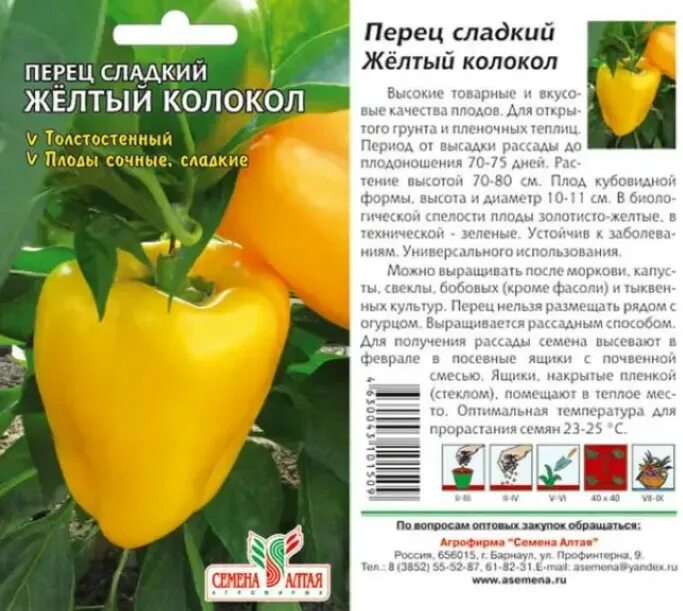 Желтый колокол перец описание сорта фото