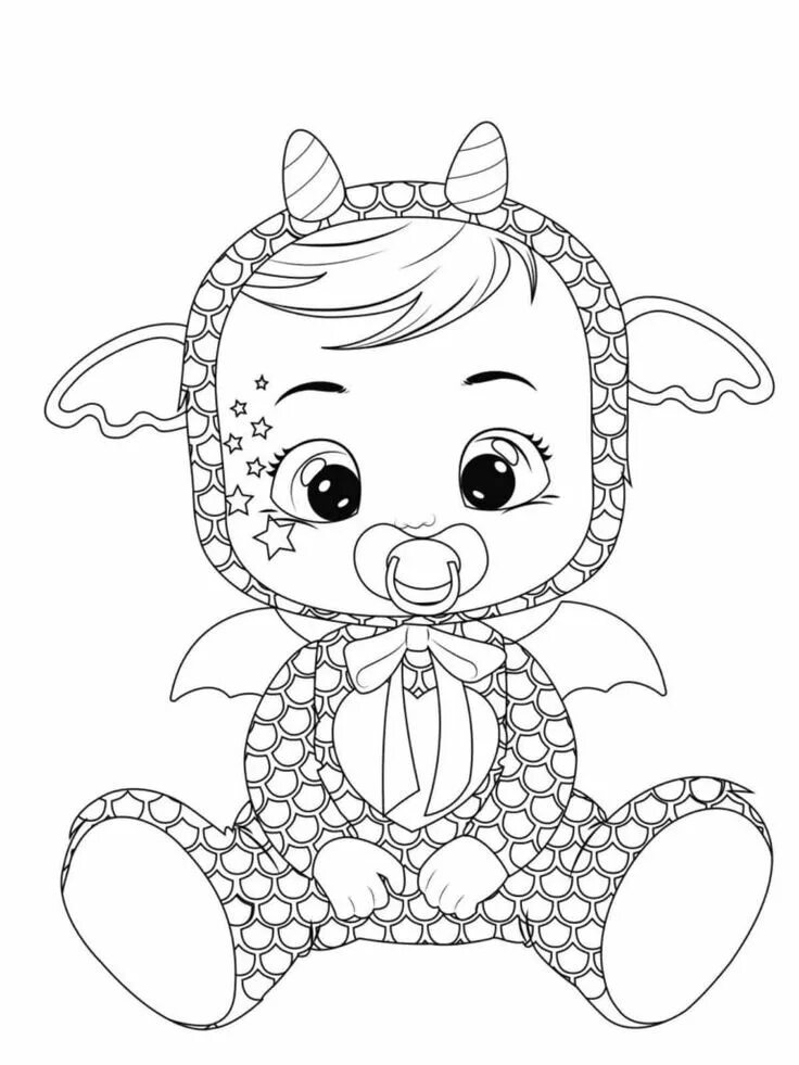 Край бебис раскраска для детей распечатать Cry Babies coloring page Drawing 6