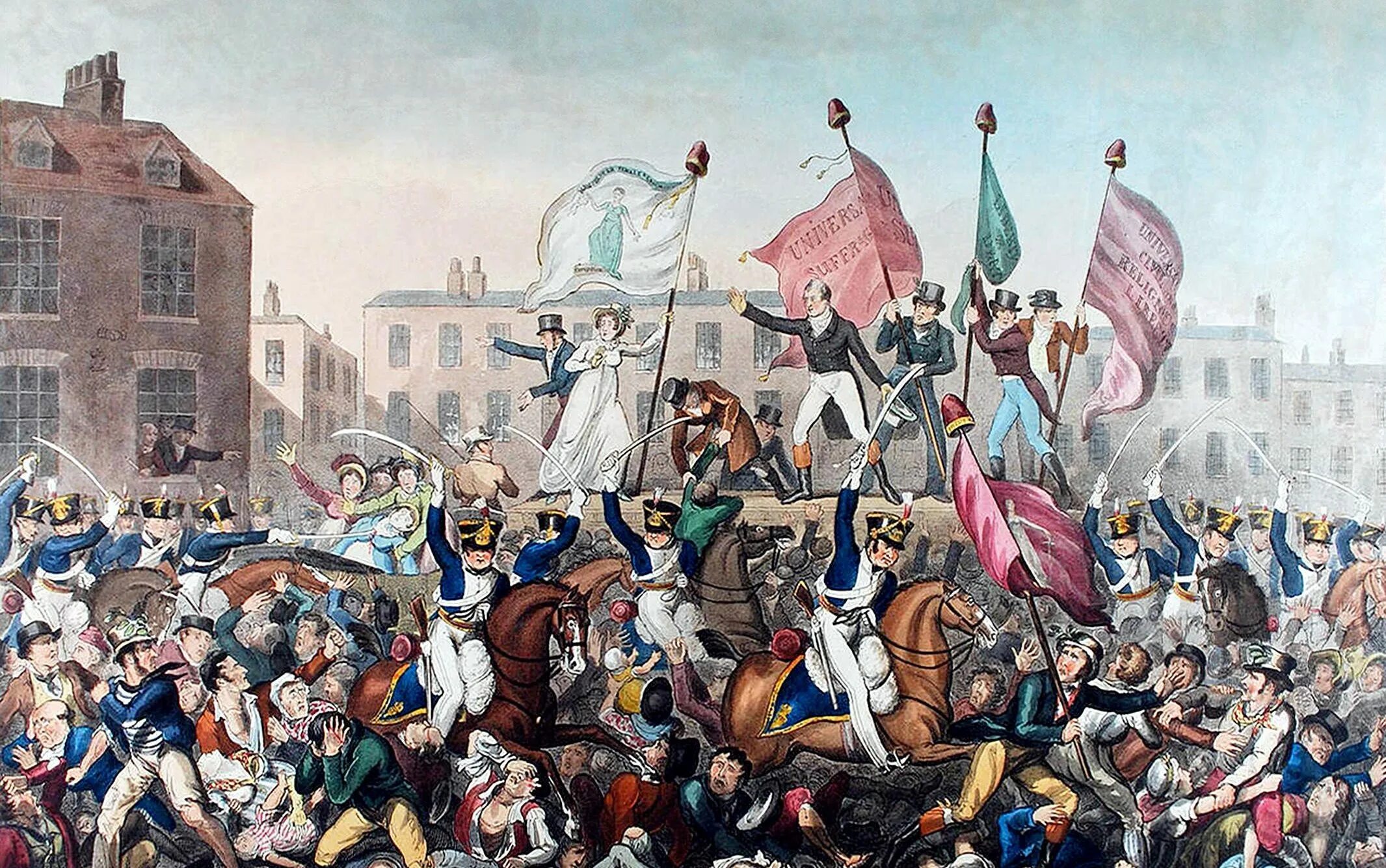 Раздаются возгласы. Peterloo Massacre. Манчестерская бойня 1819. Питерлоо 1819. Манчестерская бойня. 16 Августа 1819 года.