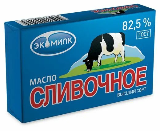 Купить Масло сливочное Экомилк в/с 82,5%, 450г в Казани с доставкой